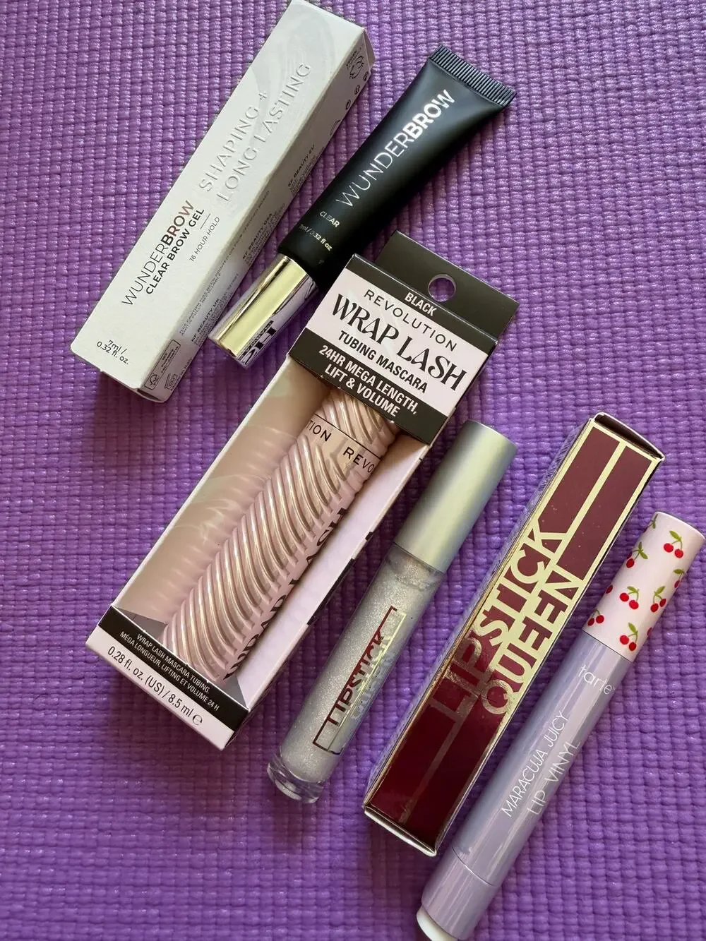 New Tarte Maracuja Vinyl Lipstick Queen Wunderbrow Mascara Makeup Lot